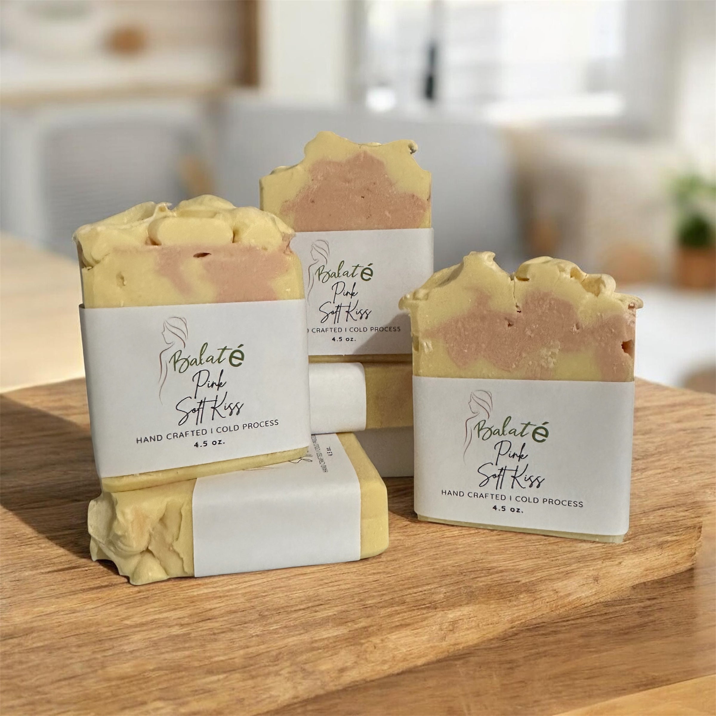 Pink Kiss Handmade Soap – Bundle of 4 Bars