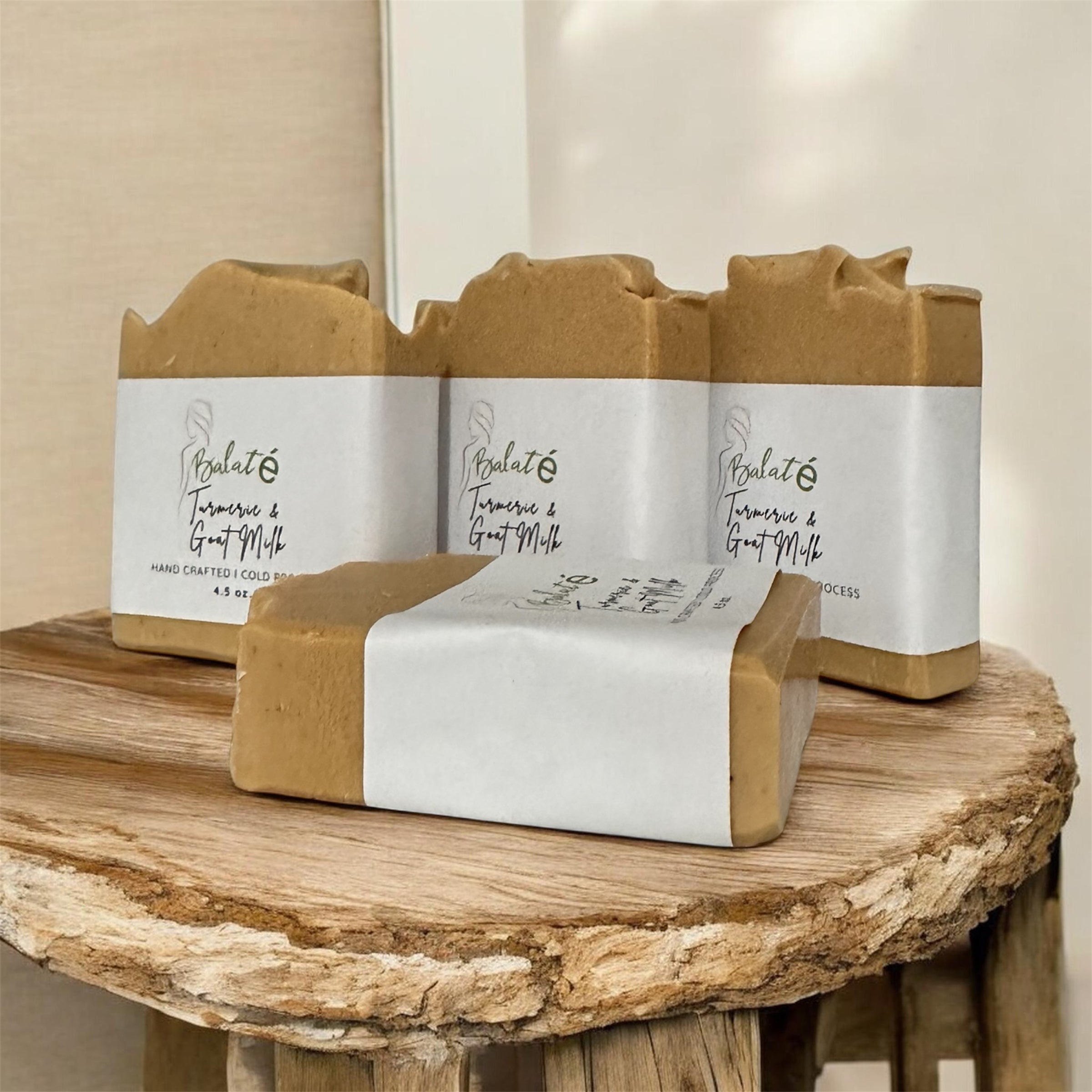 Handmade Turmeric Goat Milk Soap – Moisturizing & Glow-Boosting - Bundle of 4