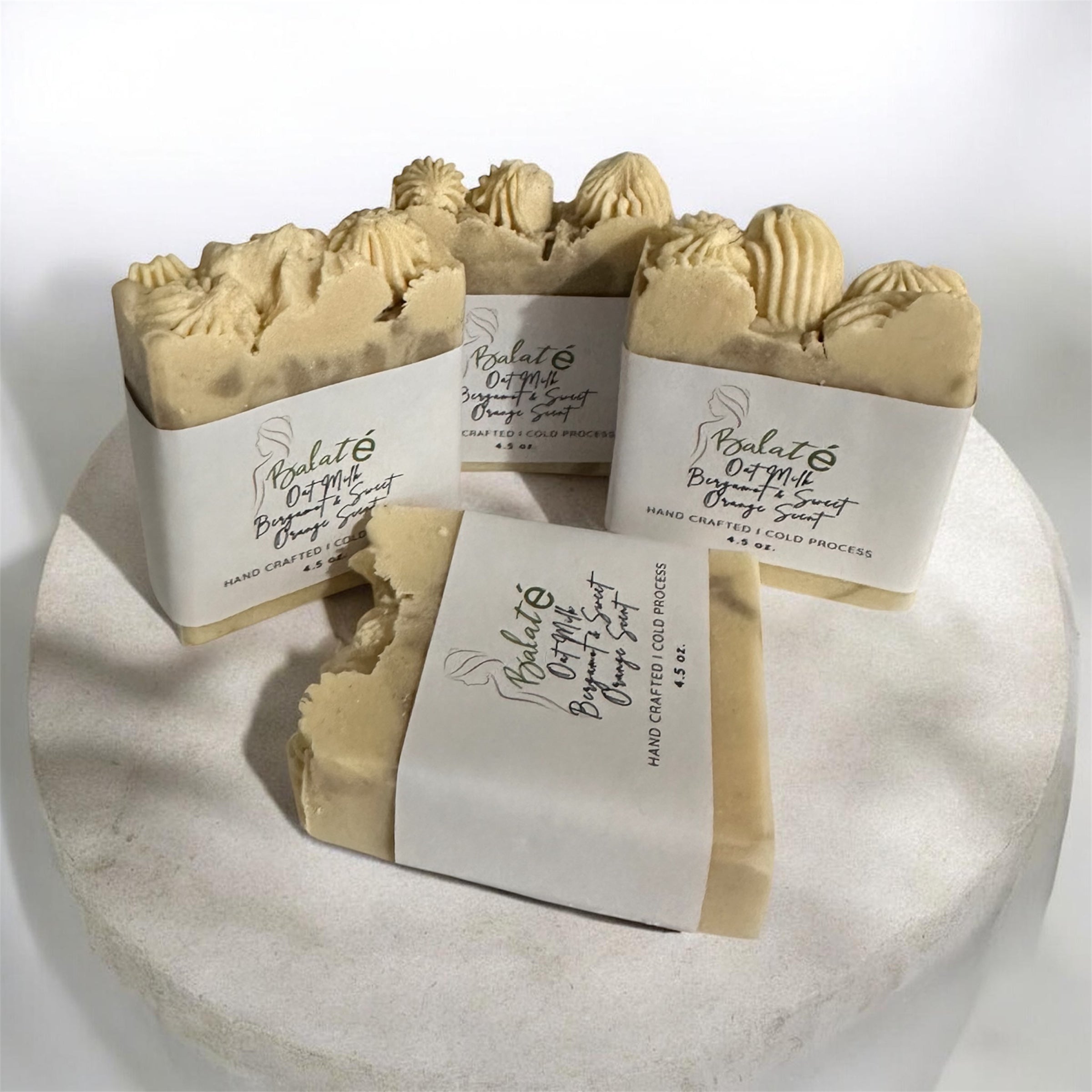 Handcrafted Oat Milk Soap – Bergamot & Sweet Orange (Set of 4)