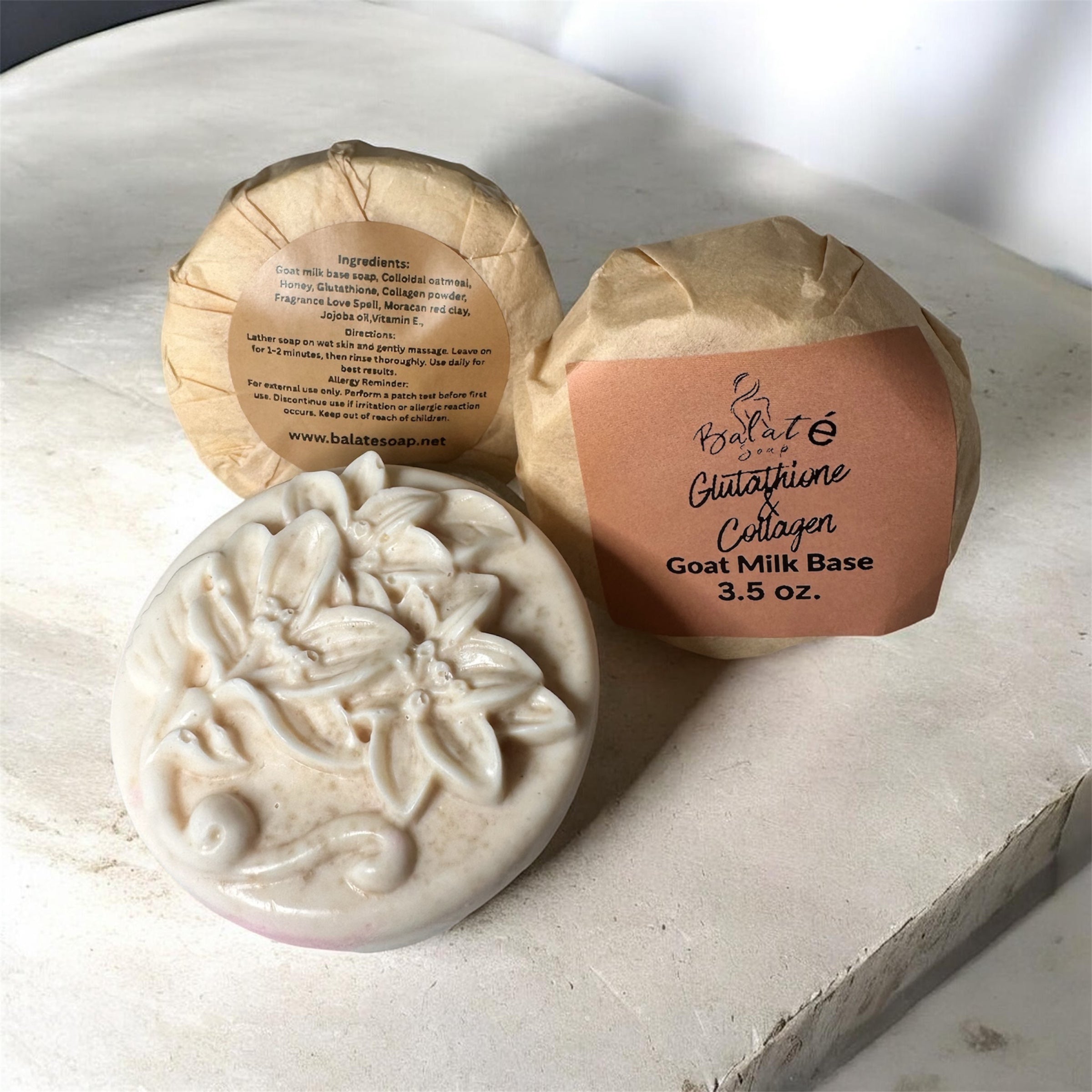 GlutaGlow Trio – Glutathione & Collagen Goat Milk Melt & Pour Soap (3-Pack)