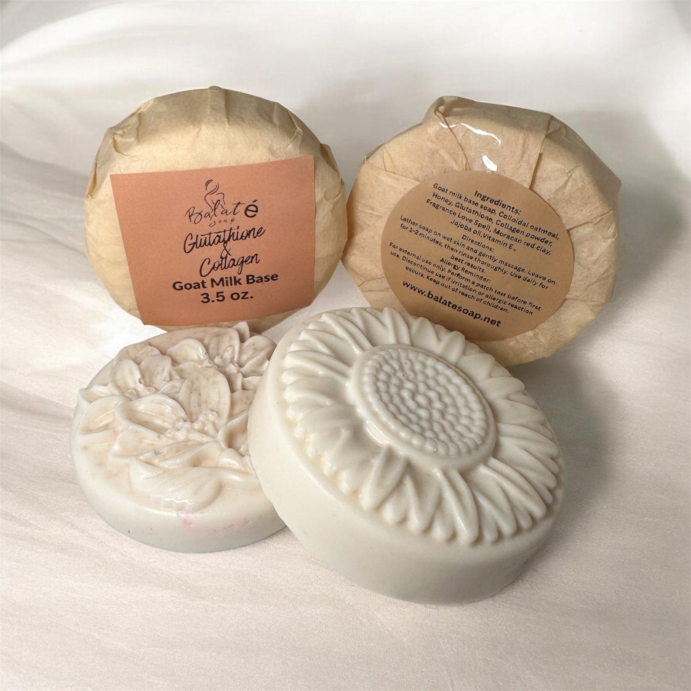 GlutaGlow Trio – Glutathione & Collagen Goat Milk Melt & Pour Soap (3-Pack)